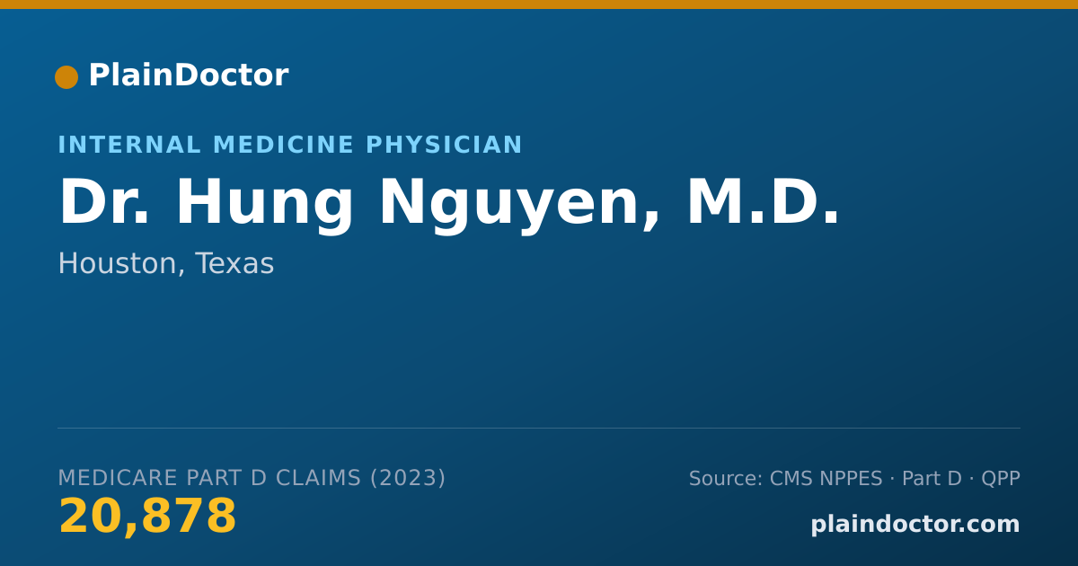 Shareable card for Hung Nguyen, M.D. - Internal Medicine Physician, Houston, TX