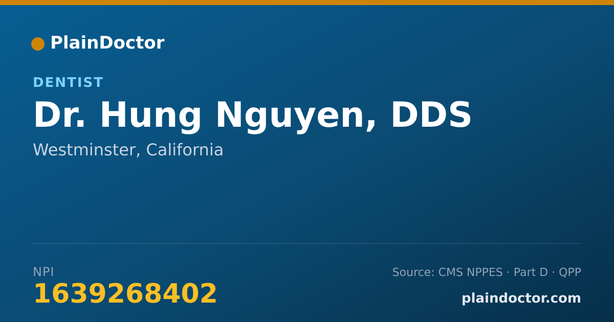 Shareable card for Hung Nguyen, DDS - Dentist, Westminster, CA