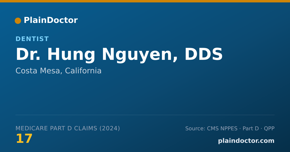Shareable card for Hung Nguyen, DDS - Dentist, Costa Mesa, CA