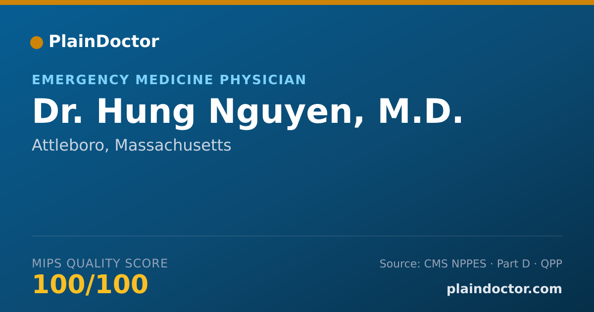 Shareable card for Hung Nguyen, M.D. - Emergency Medicine Physician, Attleboro, MA