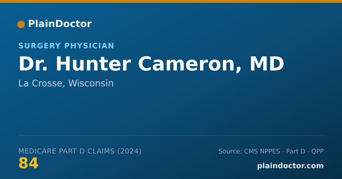 Shareable card for Hunter Cameron, MD - Surgery Physician, La Crosse, WI