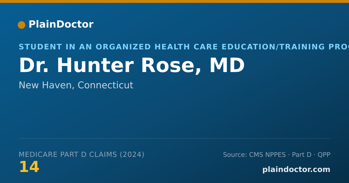Shareable card for Hunter Rose, MD - Student in an Organized Health Care Education/Training Program, New Haven, CT