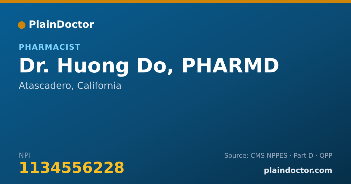 Shareable card for Huong Do, PHARMD - Pharmacist, Atascadero, CA