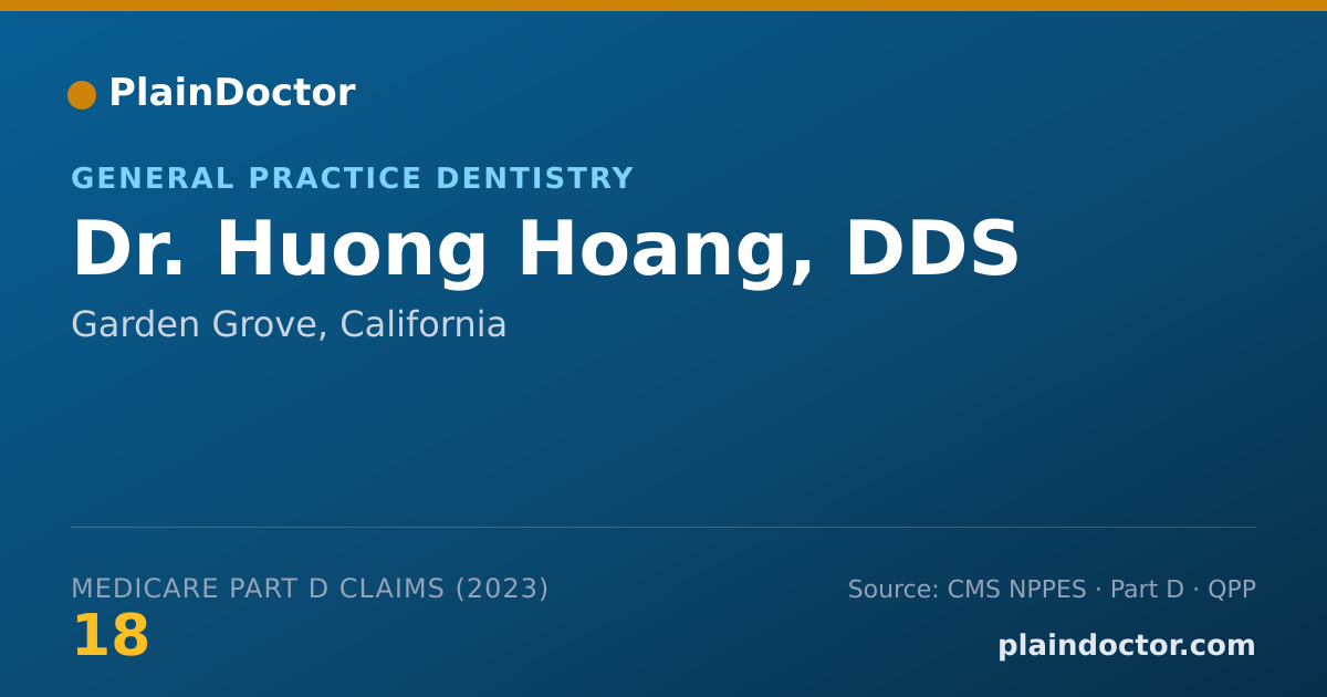 Shareable card for Huong Hoang, DDS - General Practice Dentistry, Garden Grove, CA