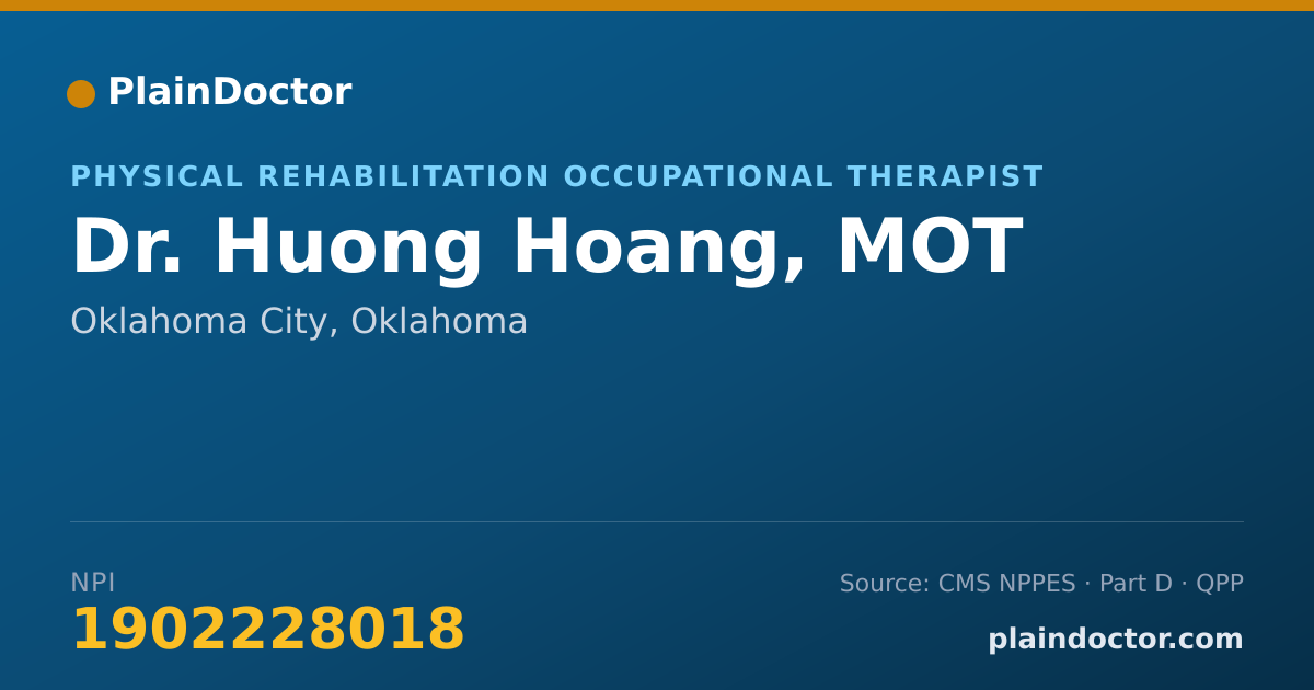 Shareable card for Huong Hoang, MOT - Physical Rehabilitation Occupational Therapist, Oklahoma City, OK