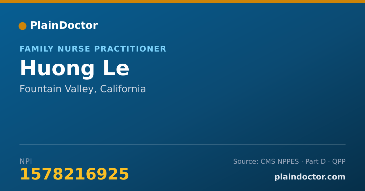 Shareable card for Huong Le - Family Nurse Practitioner, Fountain Valley, CA