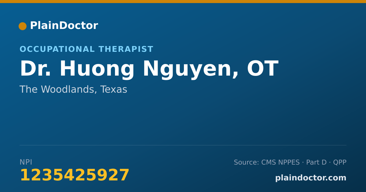 Shareable card for Huong Nguyen, OT - Occupational Therapist, The Woodlands, TX
