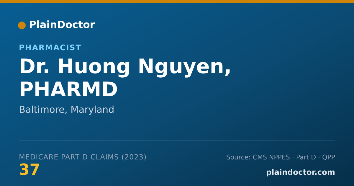 Shareable card for Huong Nguyen, PHARMD - Pharmacist, Baltimore, MD