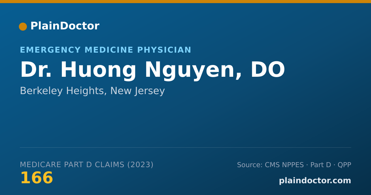 Shareable card for Huong Nguyen, DO - Emergency Medicine Physician, Berkeley Heights, NJ