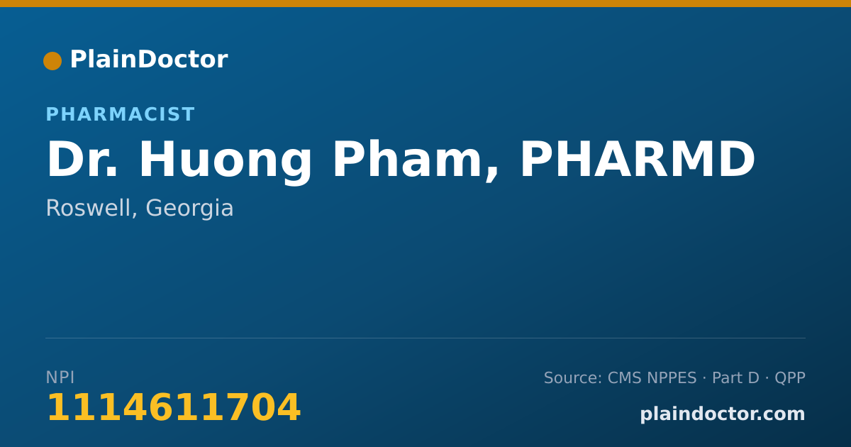 Shareable card for Huong Pham, PHARMD - Pharmacist, Roswell, GA