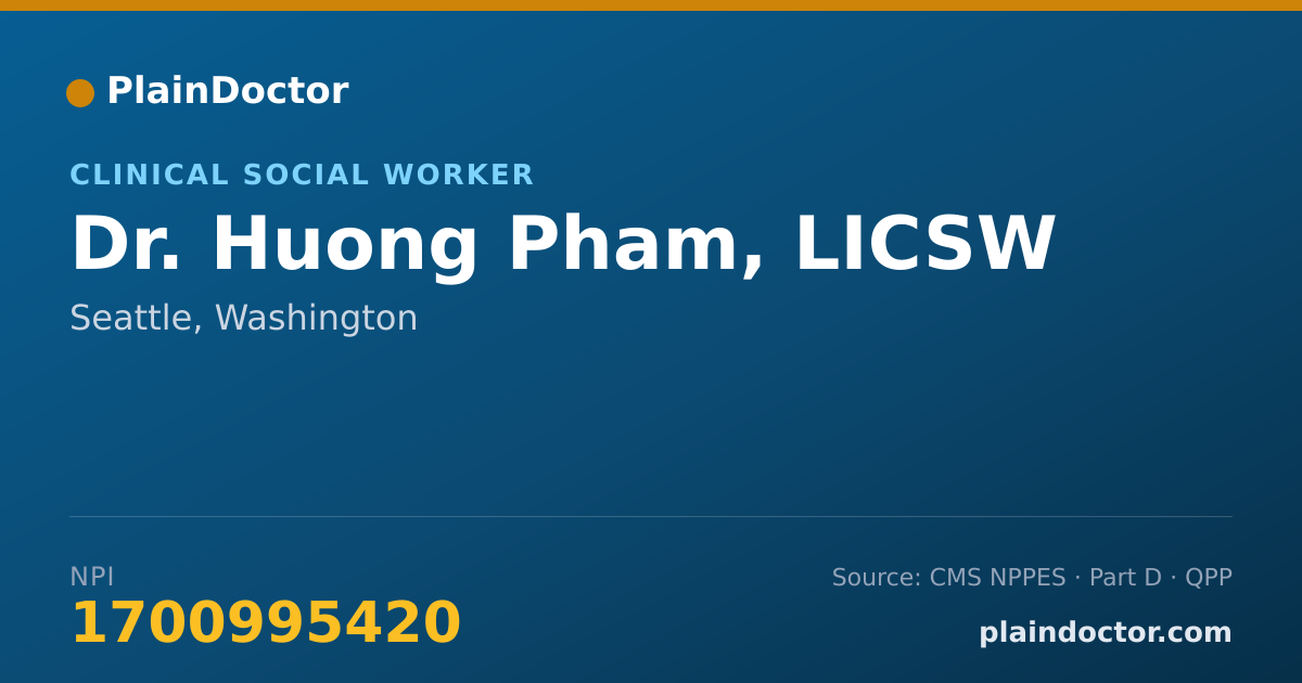 Shareable card for Huong Pham, LICSW - Clinical Social Worker, Seattle, WA