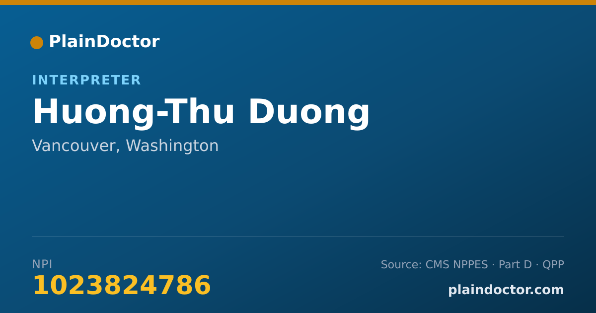 Shareable card for Huong-Thu Duong - Interpreter, Vancouver, WA