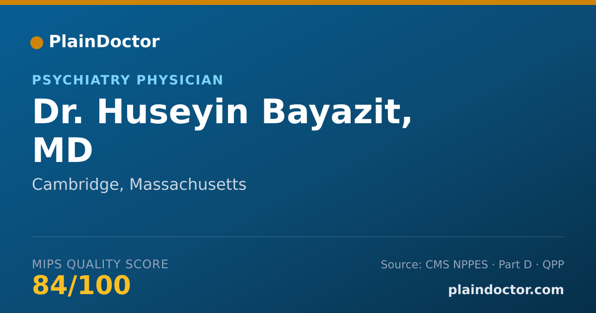 Shareable card for Huseyin Bayazit, MD - Psychiatry Physician, Cambridge, MA