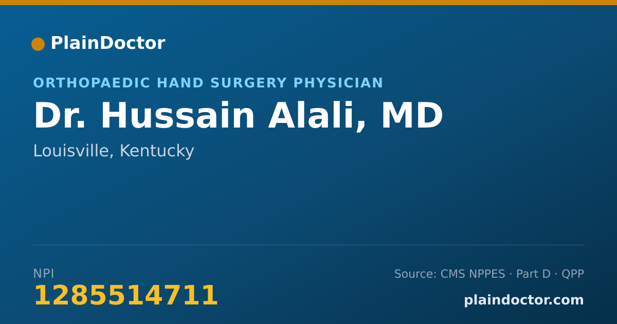 Shareable card for Hussain Alali, MD - Orthopaedic Hand Surgery Physician, Louisville, KY