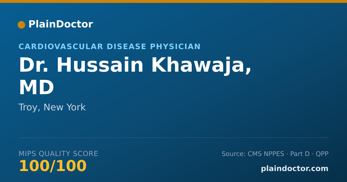 Shareable card for Hussain Khawaja, MD - Cardiovascular Disease Physician, Troy, NY