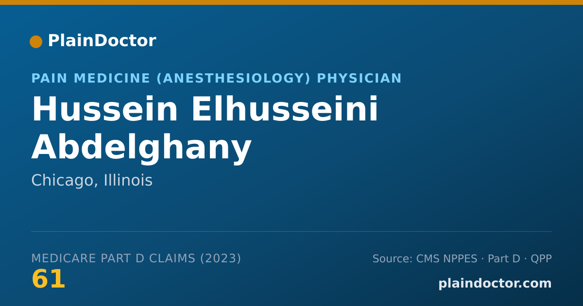 Shareable card for Hussein Elhusseini Abdelghany - Pain Medicine (Anesthesiology) Physician, Chicago, IL