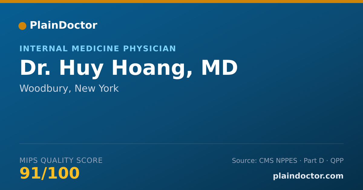 Shareable card for Huy Hoang, MD - Internal Medicine Physician, Woodbury, NY