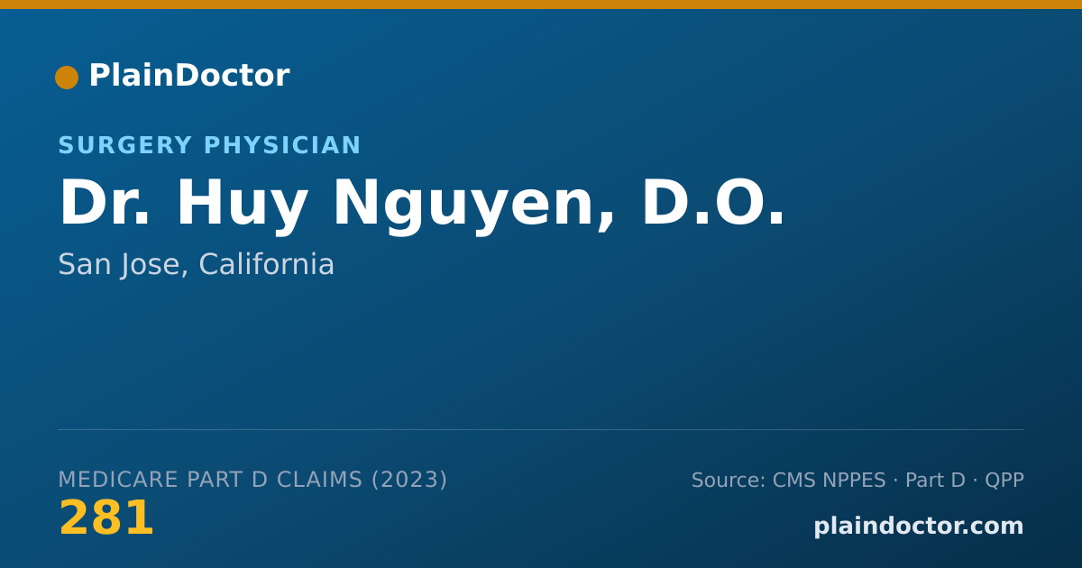 Shareable card for Huy Nguyen, D.O. - Surgery Physician, San Jose, CA