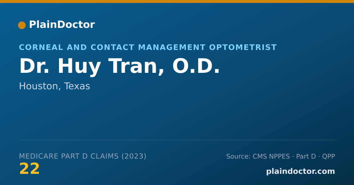 Shareable card for Huy Tran, O.D. - Corneal and Contact Management Optometrist, Houston, TX