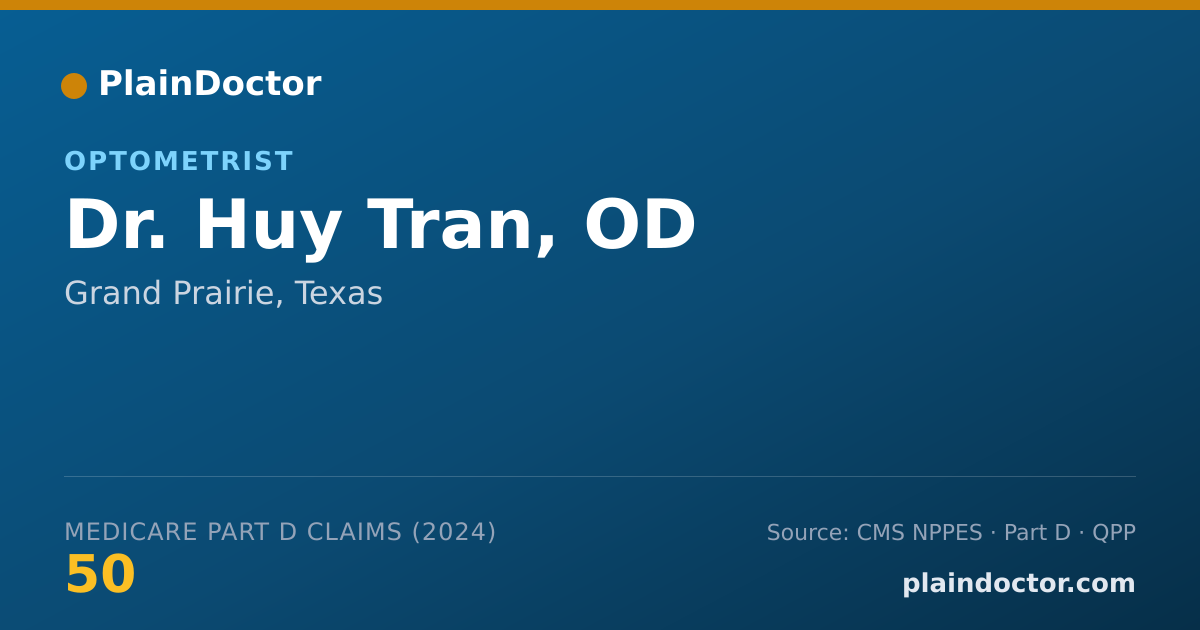 Shareable card for Huy Tran, OD - Optometrist, Grand Prairie, TX