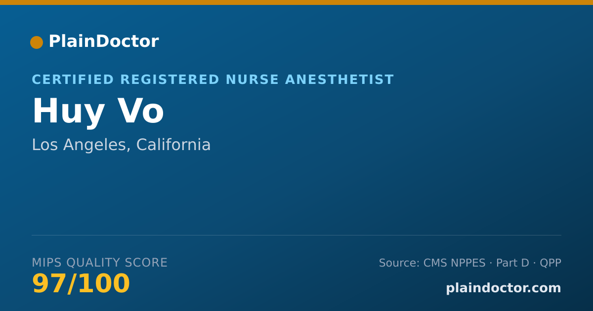 Shareable card for Huy Vo - Certified Registered Nurse Anesthetist, Los Angeles, CA