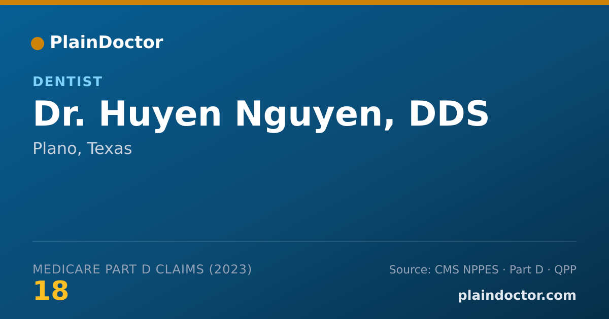 Shareable card for Huyen Nguyen, DDS - Dentist, Plano, TX