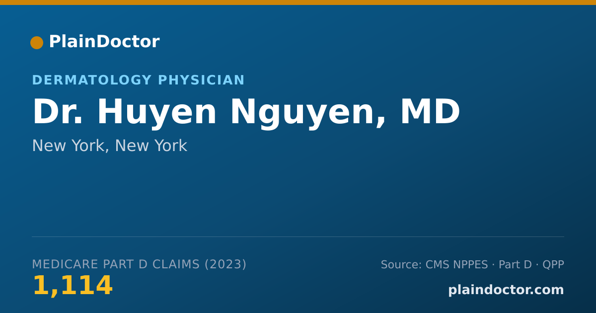 Shareable card for Huyen Nguyen, MD - Dermatology Physician, New York, NY