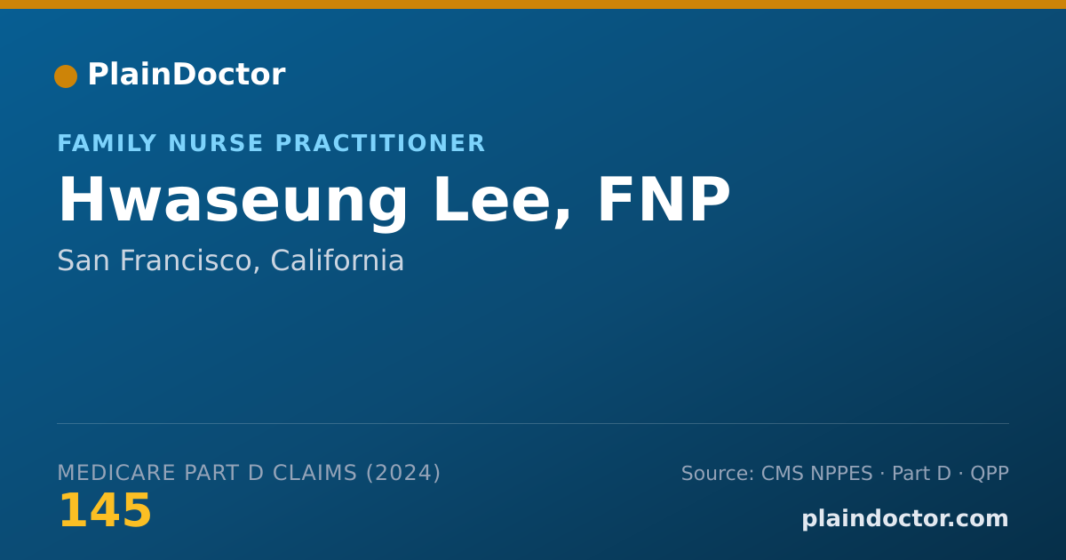 Shareable card for Hwaseung Lee, FNP - Family Nurse Practitioner, San Francisco, CA
