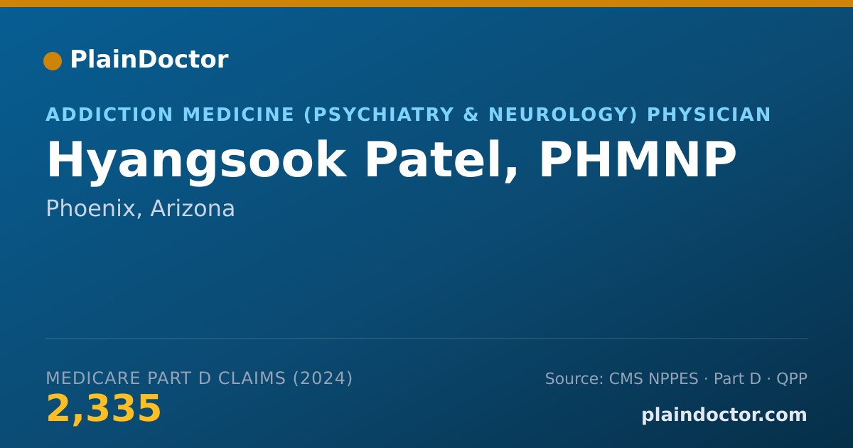 Shareable card for Hyangsook Patel, PHMNP - Addiction Medicine (Psychiatry & Neurology) Physician, Phoenix, AZ