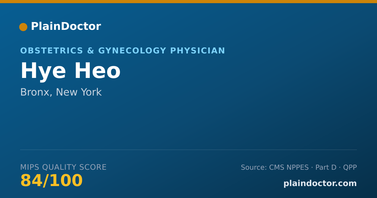 Shareable card for Hye Heo - Obstetrics & Gynecology Physician, Bronx, NY