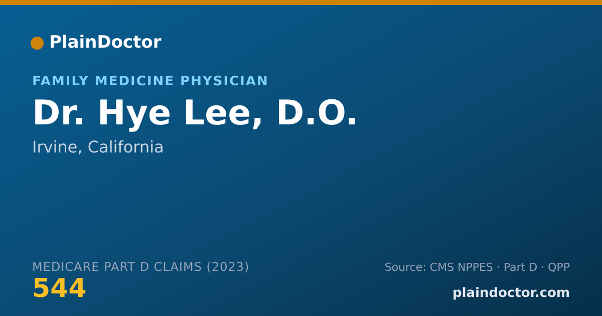 Shareable card for Hye Lee, D.O. - Family Medicine Physician, Irvine, CA
