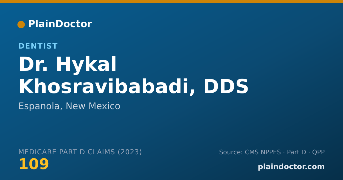 Shareable card for Hykal Khosravibabadi, DDS - Dentist, Espanola, NM