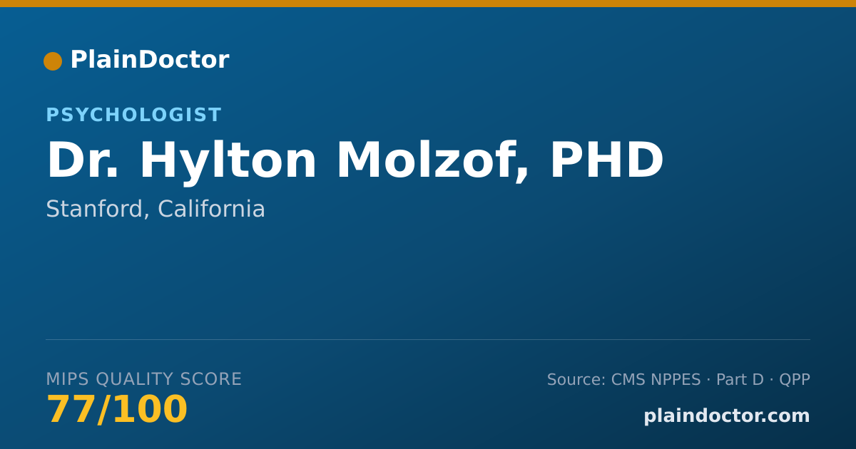 Shareable card for Hylton Molzof, PHD - Psychologist, Stanford, CA