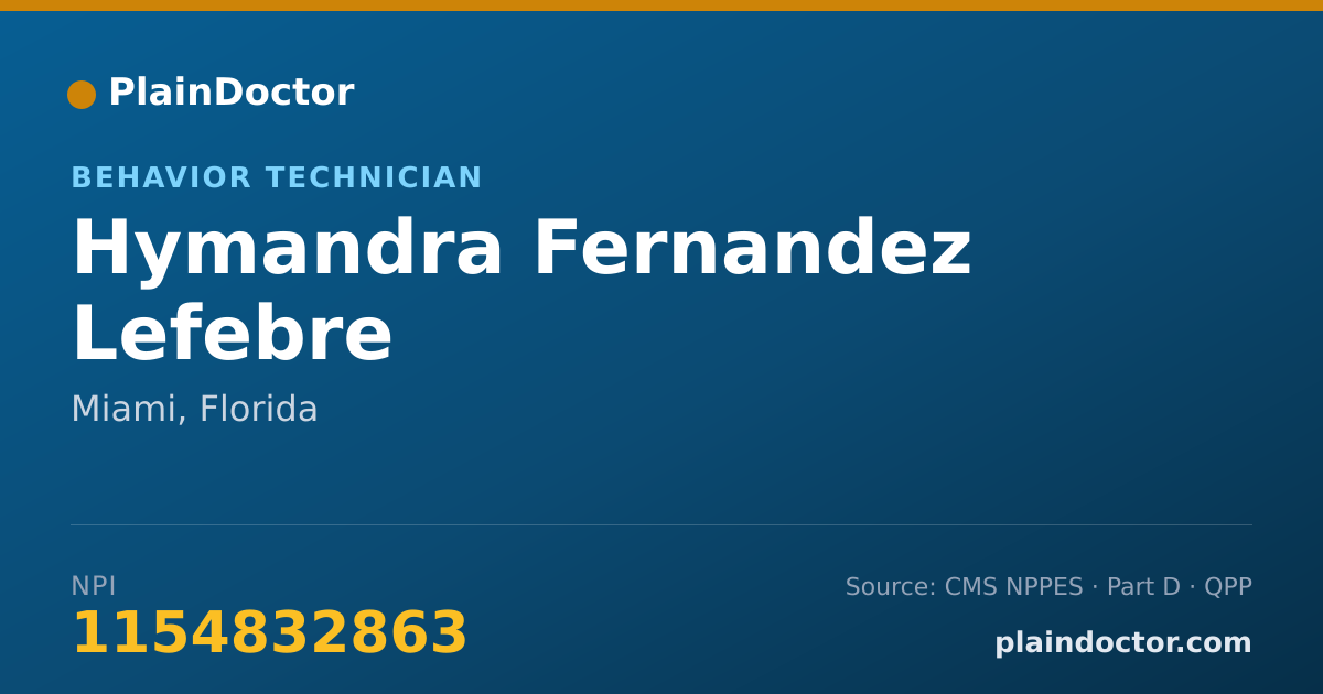 Shareable card for Hymandra Fernandez Lefebre - Behavior Technician, Miami, FL