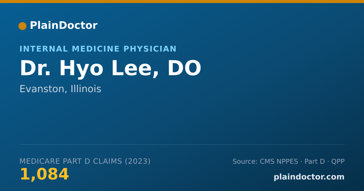 Shareable card for Hyo Lee, DO - Internal Medicine Physician, Evanston, IL