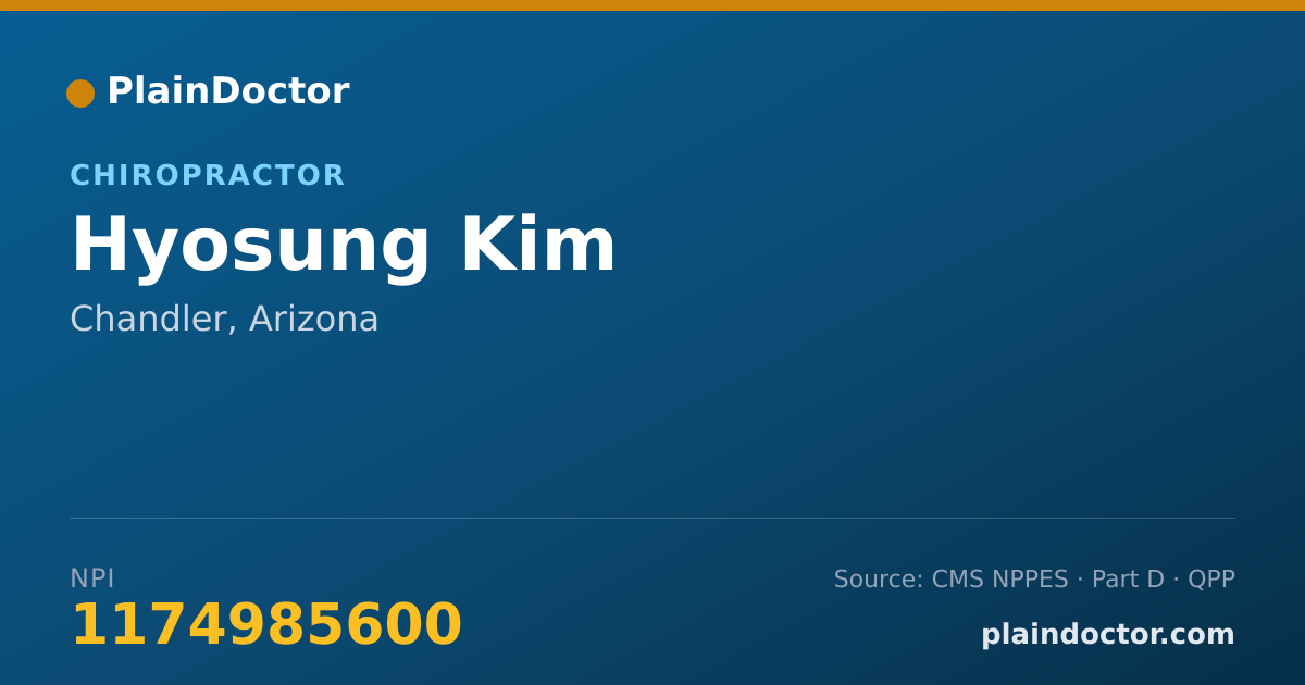 Shareable card for Hyosung Kim - Chiropractor, Chandler, AZ