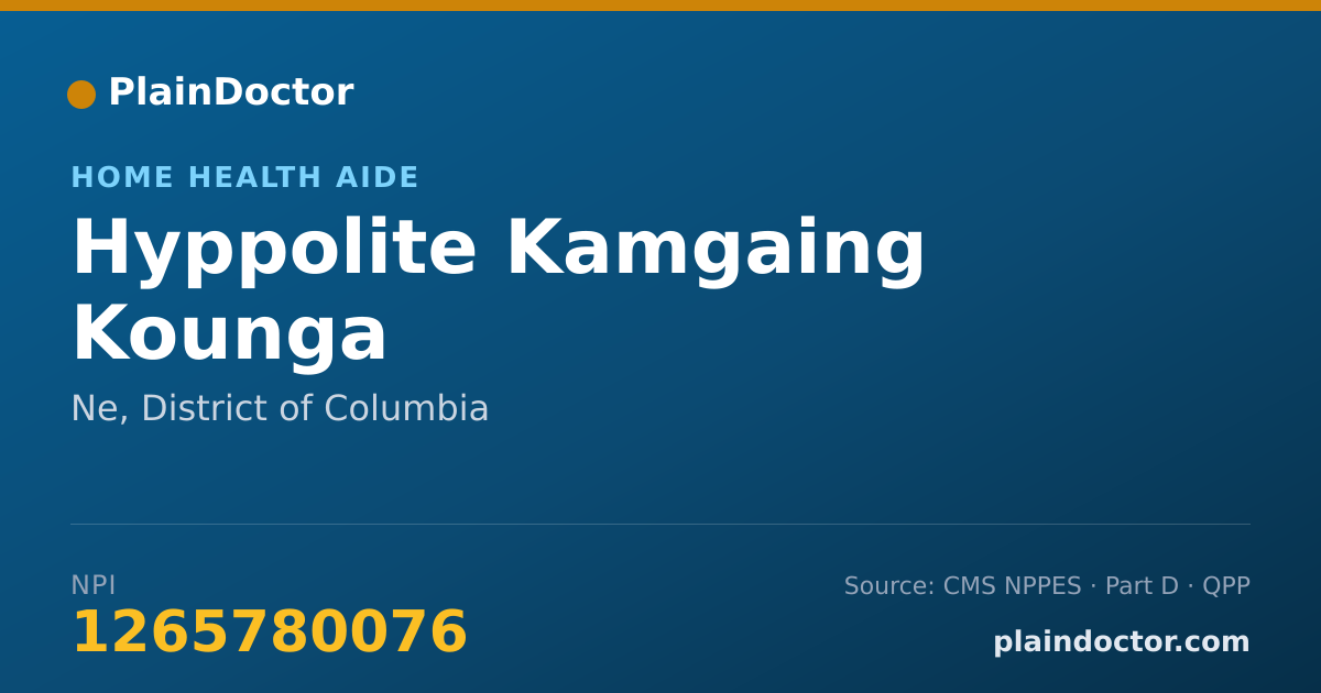 Shareable card for Hyppolite Kamgaing Kounga - Home Health Aide, Ne, DC