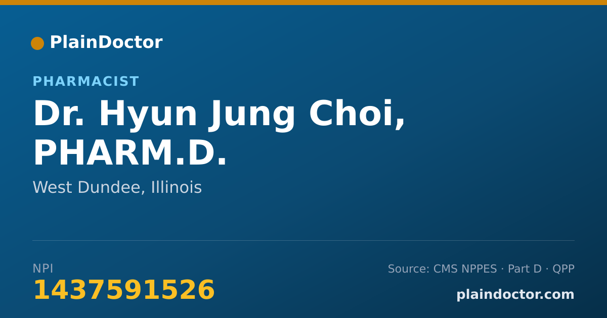 Shareable card for Hyun Jung Choi, PHARM.D. - Pharmacist, West Dundee, IL