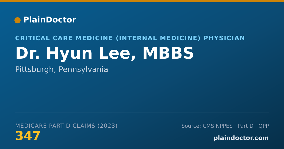 Shareable card for Hyun Lee, MBBS - Critical Care Medicine (Internal Medicine) Physician, Pittsburgh, PA