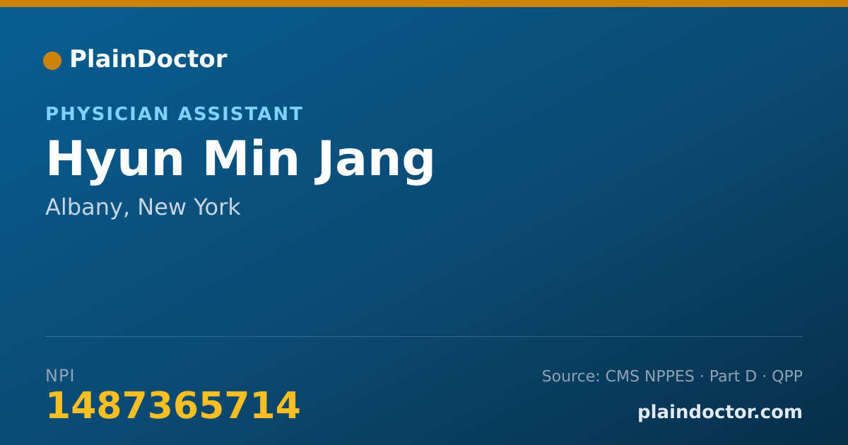 Shareable card for Hyun Min Jang - Physician Assistant, Albany, NY