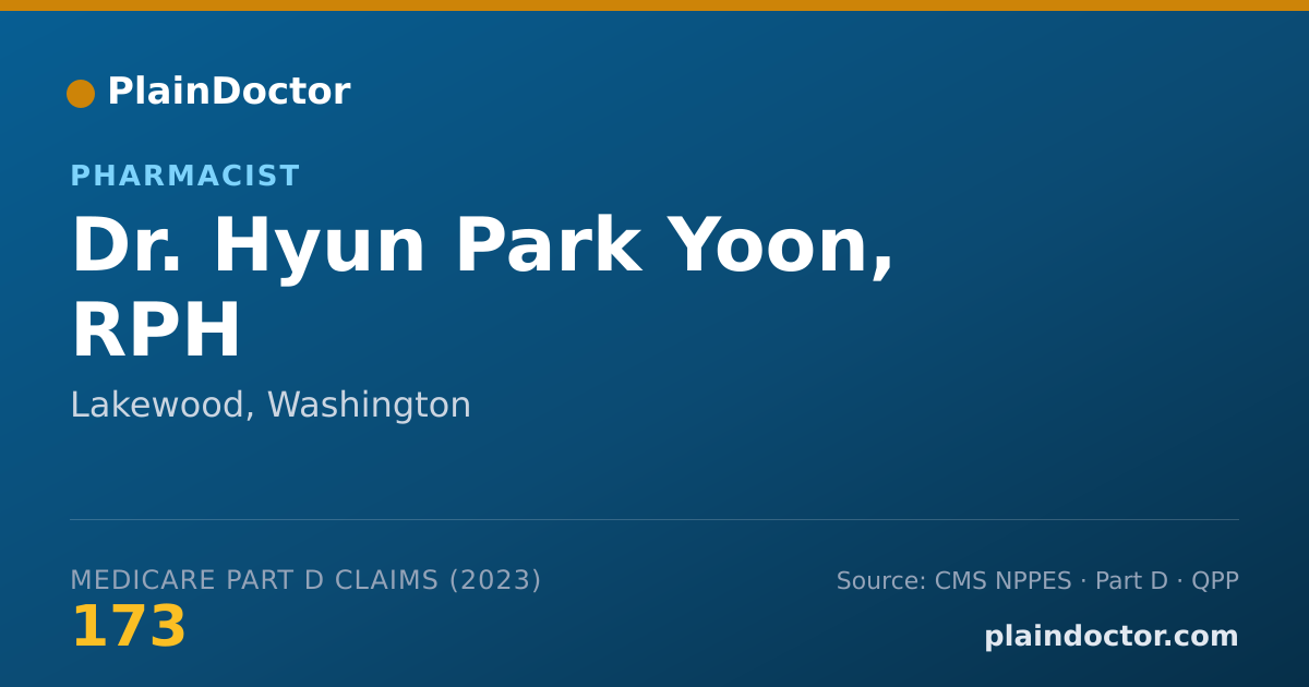 Shareable card for Hyun Park Yoon, RPH - Pharmacist, Lakewood, WA