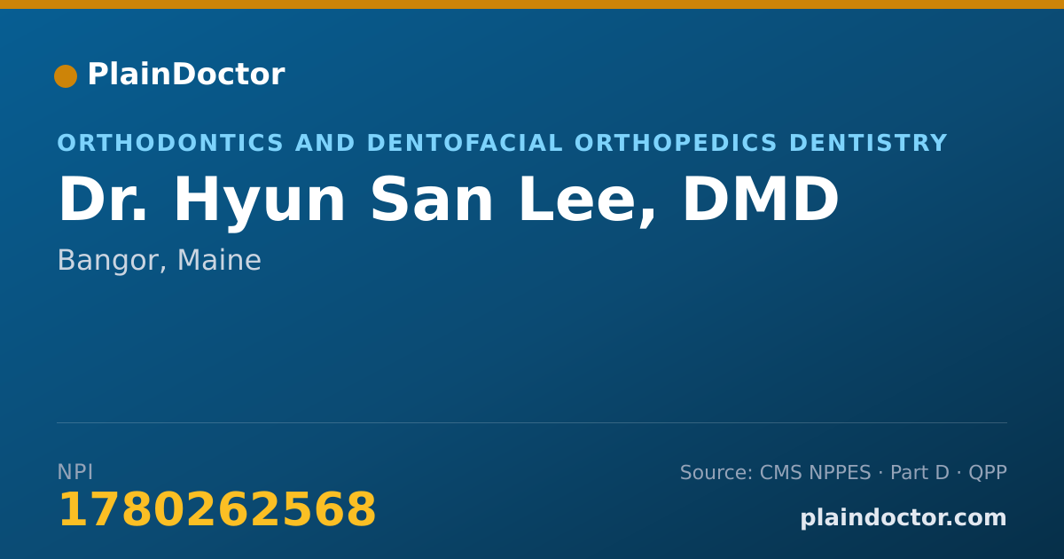 Shareable card for Hyun San Lee, DMD - Orthodontics and Dentofacial Orthopedics Dentistry, Bangor, ME
