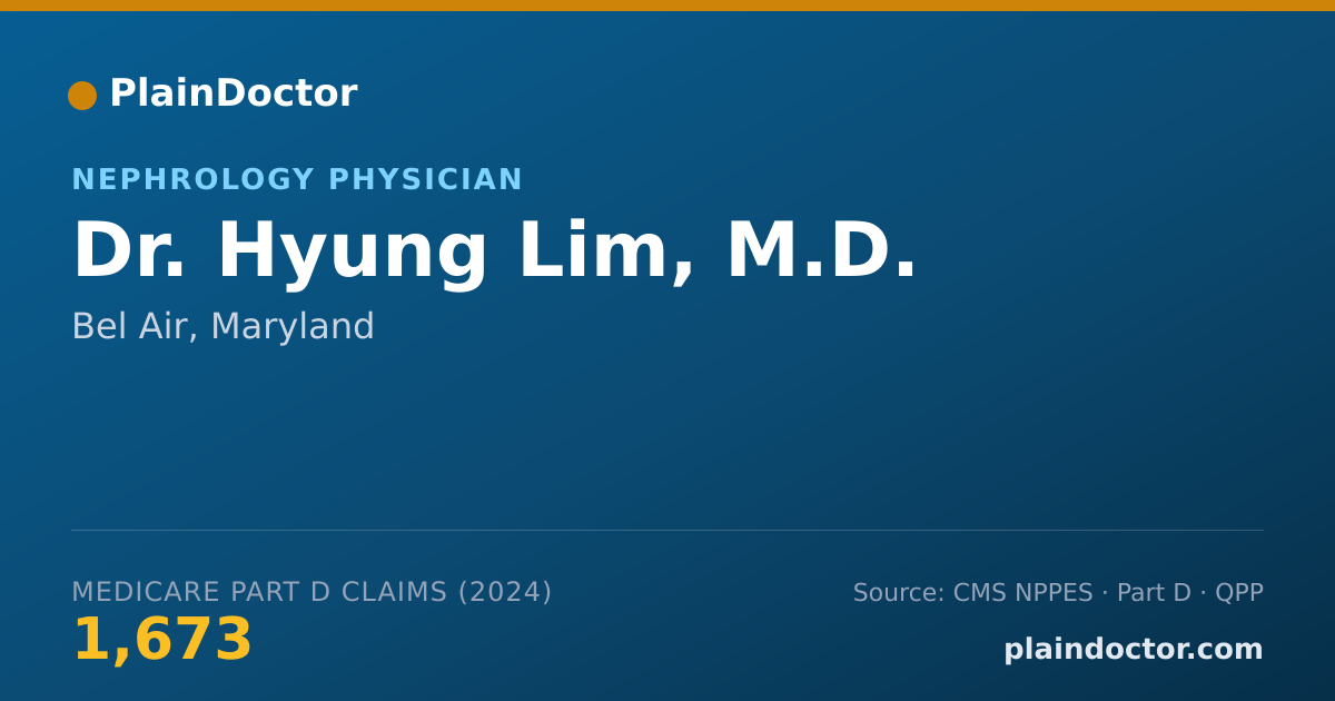 Shareable card for Hyung Lim, M.D. - Nephrology Physician, Bel Air, MD