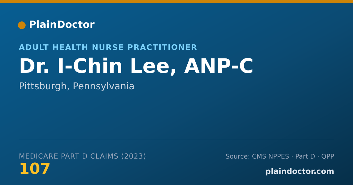 Shareable card for I-Chin Lee, ANP-C - Adult Health Nurse Practitioner, Pittsburgh, PA