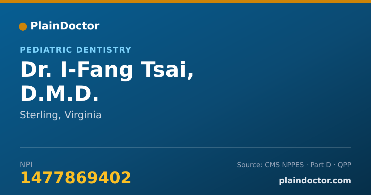 Shareable card for I-Fang Tsai, D.M.D. - Pediatric Dentistry, Sterling, VA