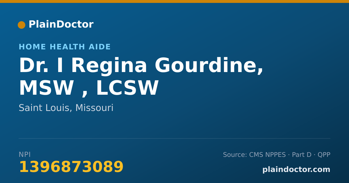 Shareable card for I Regina Gourdine, MSW , LCSW - Home Health Aide, Saint Louis, MO