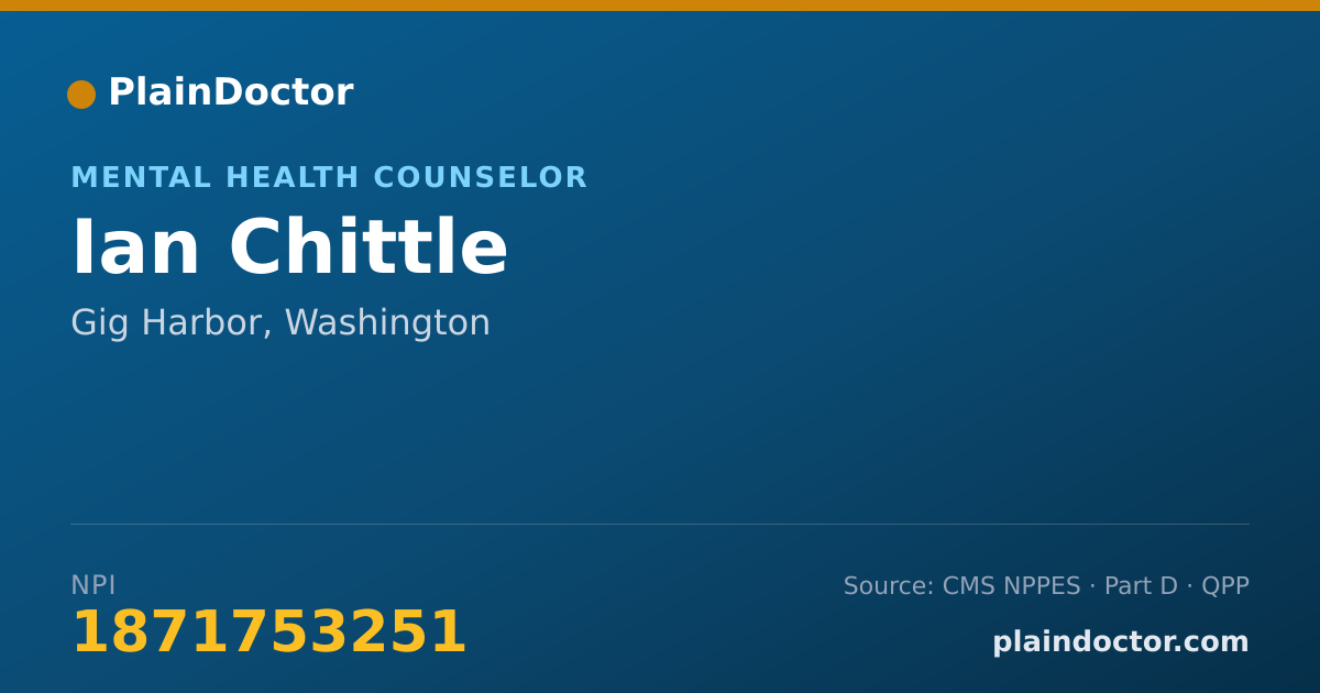 Shareable card for Ian Chittle - Mental Health Counselor, Gig Harbor, WA