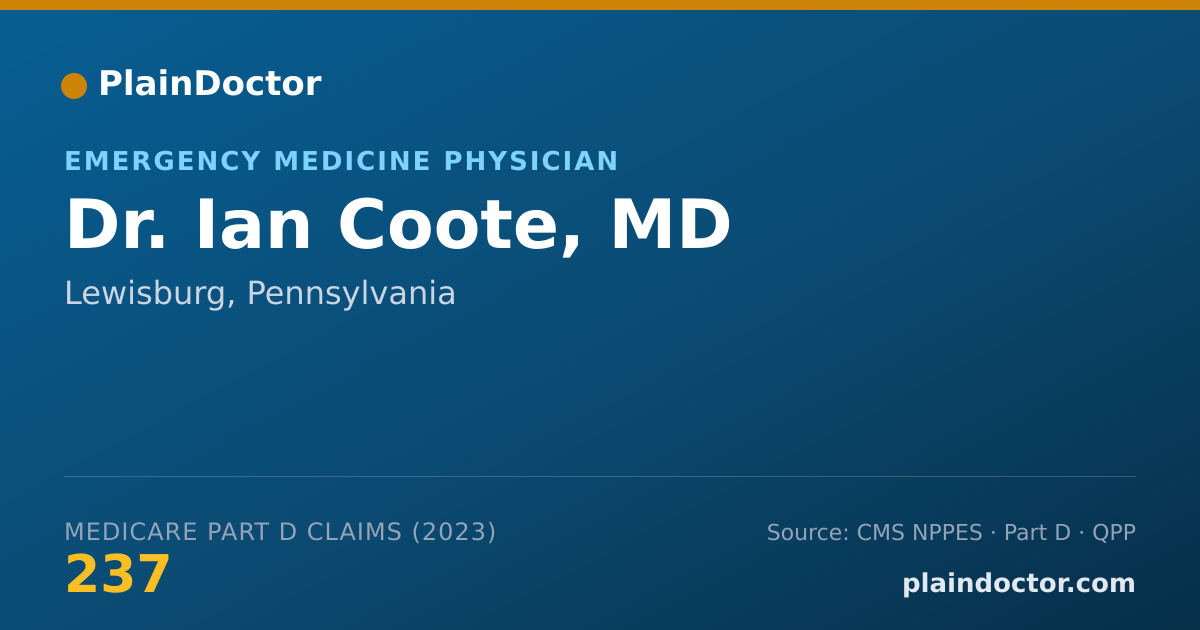 Shareable card for Ian Coote, MD - Emergency Medicine Physician, Lewisburg, PA