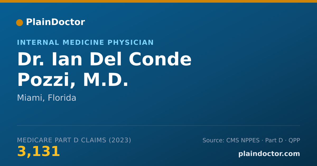 Shareable card for Ian Del Conde Pozzi, M.D. - Internal Medicine Physician, Miami, FL