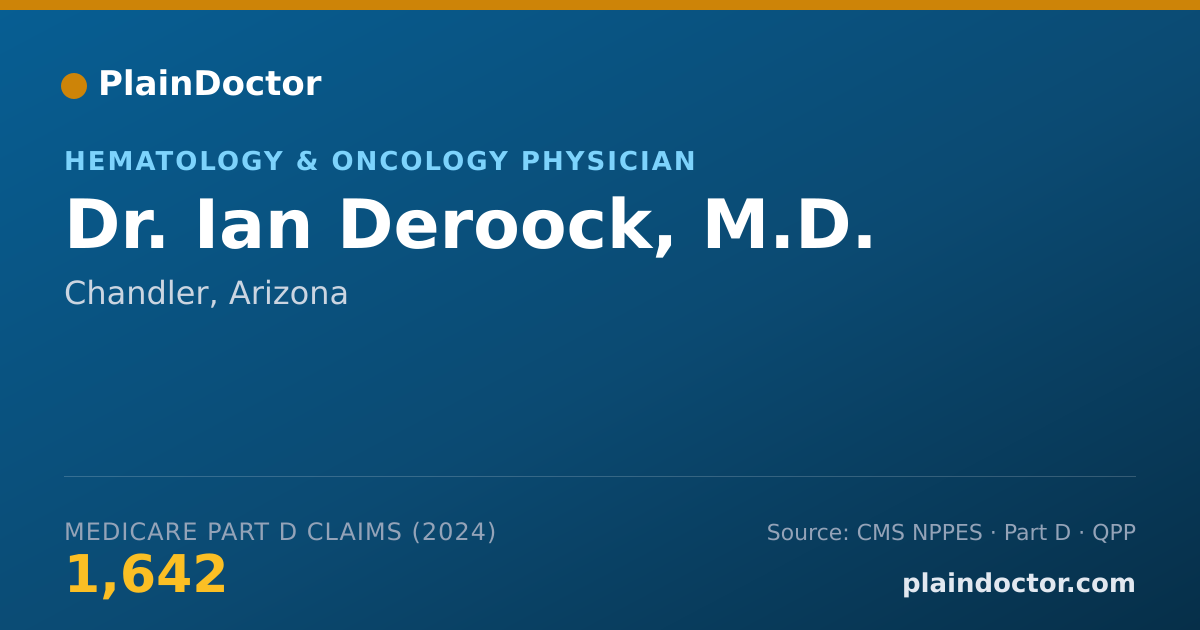 Shareable card for Ian Deroock, M.D. - Hematology & Oncology Physician, Chandler, AZ